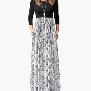 Wneedu Plus Size Maxi Dress